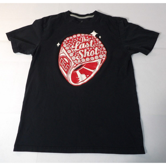 Nike Jordan Large Tee Shirt The Last Shot Ring Jumpman Logo Graphic Black - Picture 3 of 9